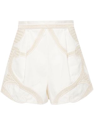 Maje Ipiany crochet-trimmed shorts - White