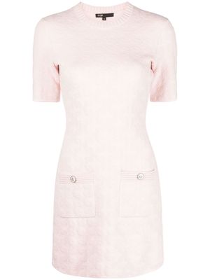 Maje jacquard short-sleeve minidress - Pink