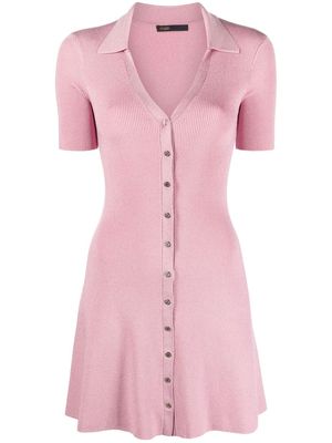 Maje knitted button-front minidress - Pink