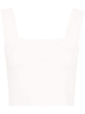 Maje knitted cropped top - White