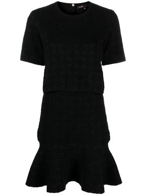 Maje knitted peplum minidress - Black