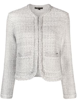 Maje Ladies knitted cropped cardigan - Silver