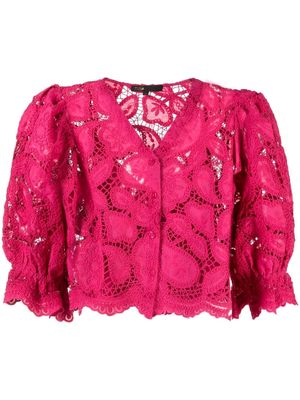 Maje Lannick cropped blouse - Pink