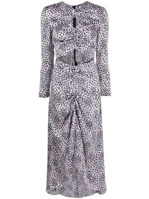 Maje leopard-print cut-out midi dress - Pink