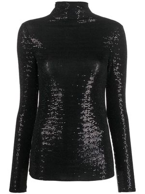 Maje Lexis embellished high-neck blouse - Black