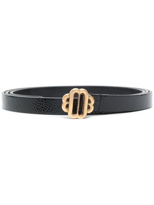 Maje logo-buckle leather belt - Black