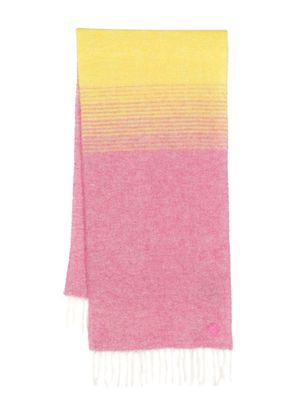 Maje logo-embroidered wool-blend scarf - Pink
