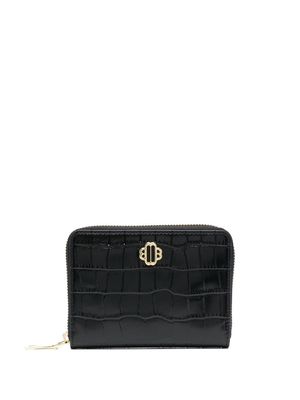 Maje logo-plaque leather purse - Black
