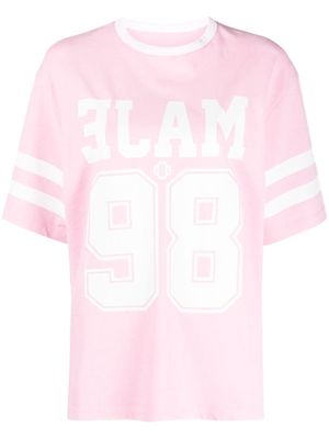 Maje logo-print cotton jersey top - Pink