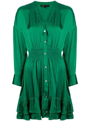 Maje long-sleeve satin minidress - Green