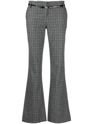 Maje low-rise checked flared trousers - Grey
