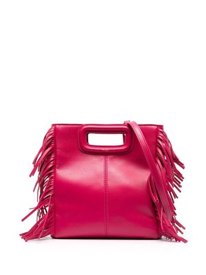Maje M fringed leather tote bag - Pink