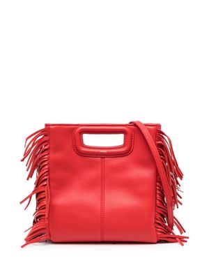 Maje M fringed leather tote bag - Red
