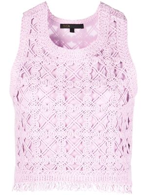 Maje Madagascar crochet-knit sleeveless top - Purple