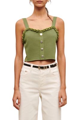 maje Made Chain Crop Top in Green
