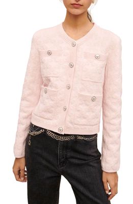 maje Madere Knit Jacket in Pink