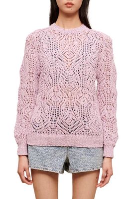 maje Miami Crochet Sweater in Parma Violet