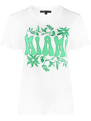 Maje Miami embroidered T-shirt - White