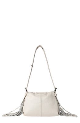 maje Mini Miss M Leather Shoulder Bag in White