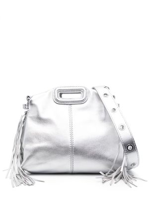 Maje mini Miss M metallic leather shoulder bag - Silver