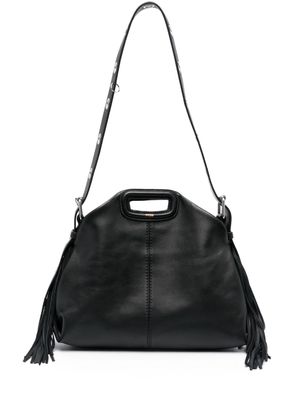 Maje Miss M leather shoulder bag - Black