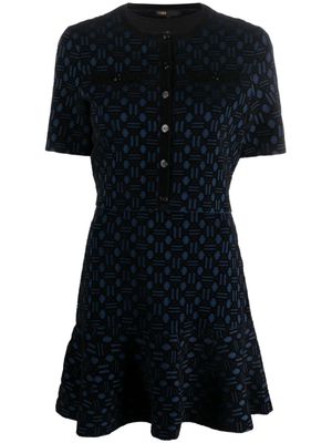Maje monogram-pattern knitted top - Blue