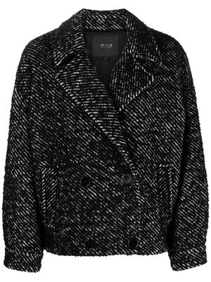 Maje notched-lapels textured jacket - Black