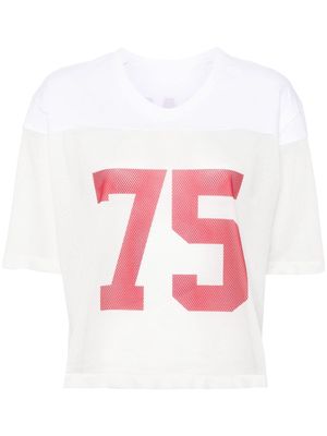 Maje number-print panelled T-shirt - White