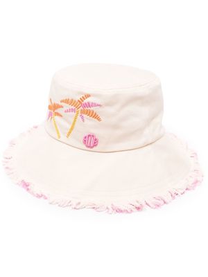 Maje palm tree-embroidered sun hat - Neutrals