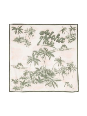 Maje palm tree print silk scarf - Neutrals