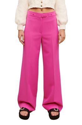 maje Patricia Flat Front Suit Trousers in Pink