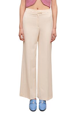 maje Patrick Flat Front Suit Trousers in Natural