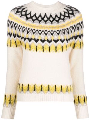 Maje patterned-intarsia knitted jumper - Neutrals