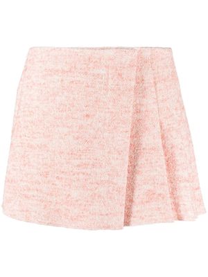 Maje pleated tweed mini skirt - Pink