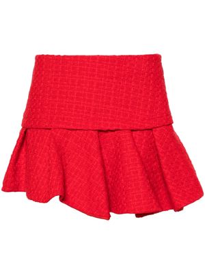 Maje pleated tweed mini skirt - Red