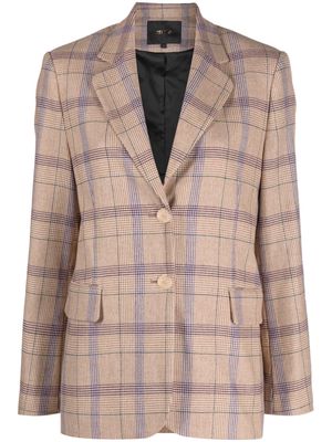 Maje Prince of Wales tailored blazer - Neutrals