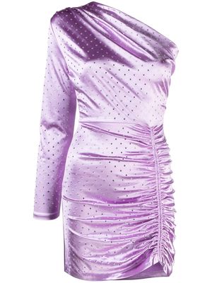 Maje Raparme polka-dot one-shoulder dress - Purple