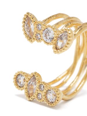 Maje rhinestone-embellished double ring - Gold