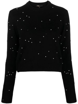 Maje rhinestone-embellished wool jumper - Black