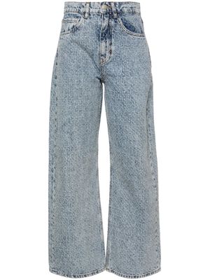 Maje Rhinestone XL mid-rise straight-leg jeans - Blue