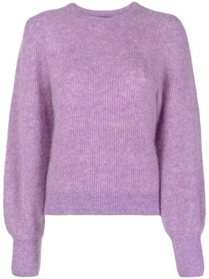 Maje ribbed-knit mock-neck jumper - Purple