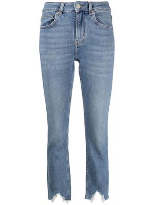 Maje ripped-detail cropped jeans - BLEU