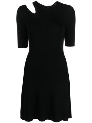 Maje Riviana cut-out A-line knitted dress - Black