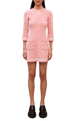 maje Roadina Geometric Sweater Dress in Pink