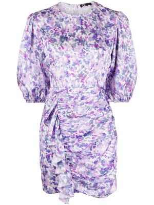 Maje ruffled floral-print minidress - Purple