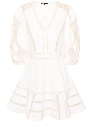 Maje Ryany crochet-panelled mini dress - White