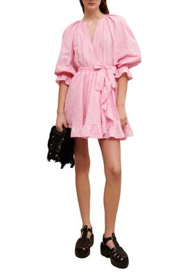 maje Rybiza Embroidered Dress in Pink