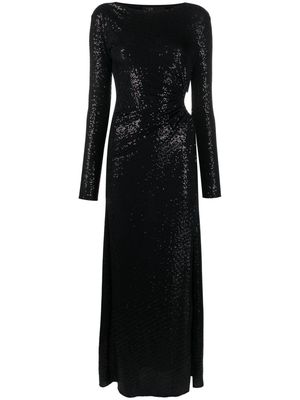 Maje sequin-embellished maxi dress - Black