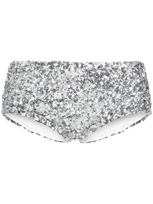 Maje sequinned mini shorts - Silver