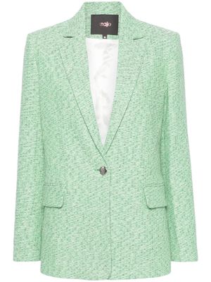 Maje single-breasted tweed blazer - Green